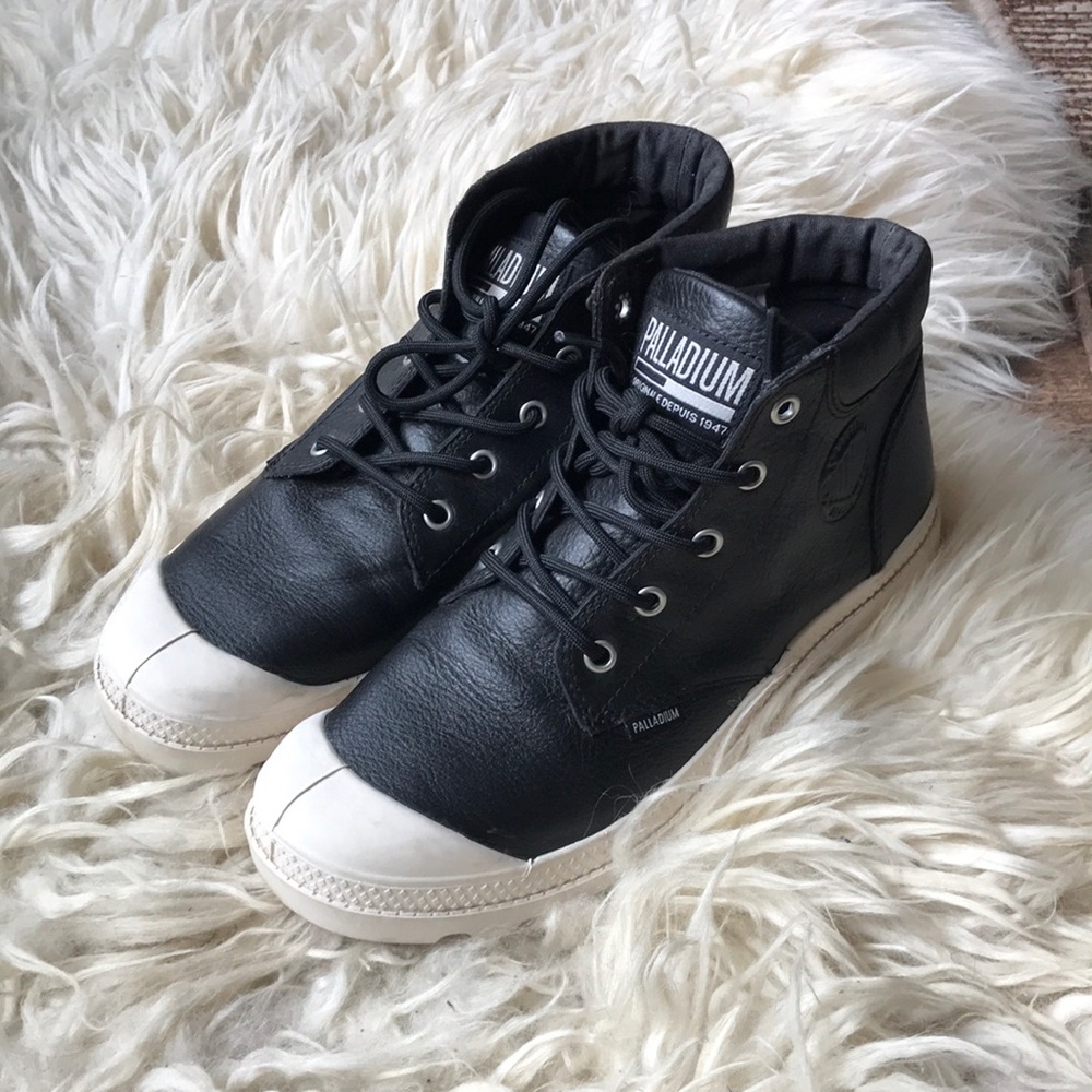 Black Leather Palladium Boots